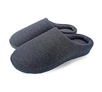 ofoot Comfortable and Supportive Women's Home Slippers with Memory Foam,Terry Cloth Lining Non-Slip TPR Outsole（UK 5.5-6.5,Charcoal Grey
