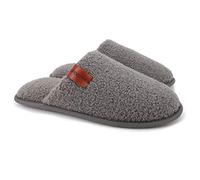 ofoot Mens Comfortable Warm Soft Fuzzy House Slippers Mules,Faux Fur Wool Fleece Lining Memory Foam Insole Non Slip Rubber Soles(Grey, 6.5/7.5 UK)