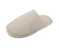 Ofoot Mens House Comfortable Memory Foam Cotton Slippers Indoor Backless Shoes For Summer Lightweight Washable Non Slip Rubber Soles (Beige,6.5/7.5 UK)