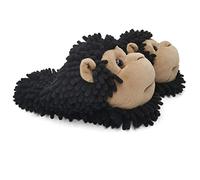 ofoot Womens & Childrens Cute Warm Fuzzy House Slippers Adult Furry Animal Shoes Non Slip Rubber Sole,Monkey Rabbit Koala Fox Owl Cat Lion Bunny Gorilla(Black(Monkey),UK 9-11)