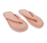 ofoot Women's Cozy Cotton House Slippers Thong Flip Flops Memory Foam Insole Open Toe Indoor Slip On Shoes (Pink, 8.5/9.5 UK)