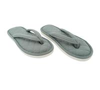 ofoot Women's Cozy Cotton House Slippers Thong Flip Flops Memory Foam Insole Open Toe Indoor Slip On Shoes (Green, 8.5/9.5 UK)