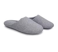 ofoot Women's Memory Foam Cotton House Slippers for Summer - Comfortable,Washable Indoor Bedroom Shoes with Non-Slip Rubber Outsoles (Grey, UK 9-10)