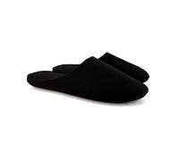 ofoot Women's Memory Foam Cotton House Slippers for Summer - Comfortable,Washable Indoor Bedroom Shoes with Non-Slip Rubber Outsoles (Black, UK 9-10)
