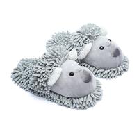 Ofoot Womens Winter Warm Parent-Child Fuzzy Home Slippers Cute Animal Koala Fox Owl Cat Lion Gorilla Bunny,Durable Anti Skid Grippers Rubber Bottom Outsole, Grey(koala), 3/5 UK