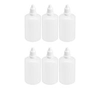 OFOWIN 6 Pcs Plastic Dropper Bottle, 100ml / 3.4oz Small Mouth Dropping Bottles with White Cap Empty Squeezable Liquid Drop Bottles for Solvents, Oils, Glue, Paint,Essence,E-liquid,E-juice,Saline