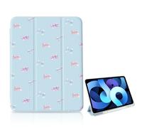 OFQKOAKS Rainbow Bow Case for iPad 11 Inch (A16) 11th 2025/iPad 10.9 Inch 10th Gen 2022,[Pencil Holder+Auto Sleep/Wake],Slim Trifold Stand Protective Cover with Soft TPU Back,Blue