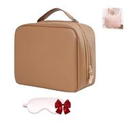 OFUCAB Setpatient Multi-Compartment Toiletry Cosmetic Bag, Patient Travel Makeup Bag, Set Patient Cosmetic Bag, Large Capacity Double Layer Design for Travel and Storage, Braun