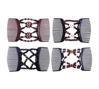 OFUNGO Hair Clips Hair Accessories Scrunchies Hair Bands, 4 Pack Stretch Butterfly Wood Beads Comb Clips Gift (Color : White)