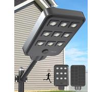 Ofuray Of-9600W Solar Street Lights Outdoor, 90 LEDs Solar Light with Motion Sensor, Dusk to Dawn, Security Flood Lights for Garage, Yard, Garden
