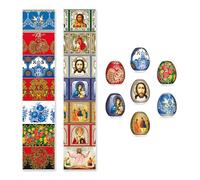 OFXDD Easter Egg Wraps Set - Othtodox Easter Egg Shrink Wrappers for Pysanka - Thermo Ukrainian Easter Egg Decorating Kit - Traditional Egg Sleeves Easter, 2 Pcs