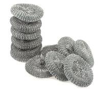 OFXDD Large Stainless Steel Sponge Set Metal Sponge Metal Scrubber Stainless Steel scouring pad (Pack of 12)