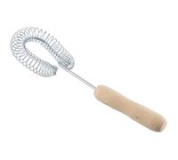 OFXDD Stainless Steel Whisk - Silver, Brown - Heavy Duty Coil Sauce & Gravy Whipper - Wooden Handheld Egg Whisks