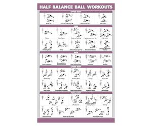 OFXOAAAT Workout Poster Set for Balance Trainer, Illustrated Exercise Charts for Core, Legs, Glutes, Home Fitness Decor, Training Guide for All Levels(Framed,08x12inch(20x30cm))