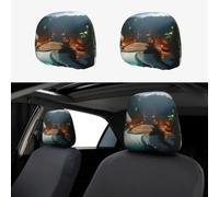 OFYGJFB Car Headrest Covers 2 Pcs Heaven's Gate Face Stretchy Fabric