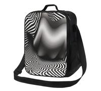 OFYGJFB Lunch Cooler Bag Insulated Leakproof Tote Work Print Zebra Op Art