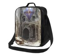 OFYGJFB Lunch Cooler Bag Insulated Tote Work Print A Dilapidated Monastery