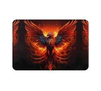 OFYGJFB Phoenix Rising 16x24 Halloween Washable Polyester Door Mat Fall Rug | 16x24in washable polyester door mat, non-slip dot plastic backing, machine washable, indoor outdoor fall decor