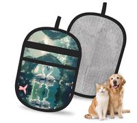 OFYGJFB Reusable Two swans swimming on the lake1 Pet Hair Remover Gloves, Extra Durable Electrostatic Mitts for Multiple Dogs & Cats, Furniture, Carpet, Car Seat Hair Removal