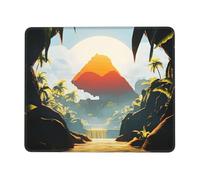 OFYGJFB Square Mouse Pad with Stitched Edges - 10 x 12 inch Small Mousepad for Wireless Mouse, 3mm Thick Rubber Base Non-Slip Desk Mat, Beach Sunset Mouse Pads for Laptop, Gaming, Office & Home Decor