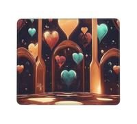 OFYGJFB Square Mouse Pad with Stitched Edges - 10 x 12 inch Small Mousepad for Wireless Mouse, Neon Heart Reactor Mouse Pads for Laptop, Gaming, Office & Home Decor