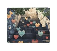 OFYGJFB Square Mouse Pad with Stitched Edges - 7.9 x 9.5 in Small Mousepad for Wireless Mouse, Falling Heart Mouse Pads for Laptop, Gaming, Office & Home Decor