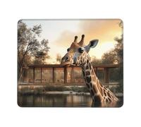 OFYGJFB Square Mouse Pad with Stitched Edges - 7.9 x 9.5 in Small Mousepad for Wireless Mouse, Giraffes on the Lake Mouse Pads for Laptop, Gaming, Office & Home Decor
