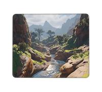OFYGJFB Square Mouse Pad with Stitched Edges - 7 x 8.6 in Small Mousepad for Wireless Mouse, 3mm Thick Rubber Base Non-Slip Desk Mat, A lush valley Mouse Pads for Laptop, Gaming, Office & Home Decor