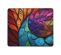 OFYGJFB Square Mouse Pad with Stitched Edges - 7 x 8.6 in Small Mousepad for Wireless Mouse, 3mm Thick Rubber Base Non-Slip Desk Mat, Colorful and magical vortex ripples Mouse Pads