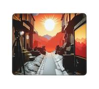 OFYGJFB Square Mouse Pad with Stitched Edges - 8.3 x 10.3 in Small Mousepad for Wireless Mouse, A dreamlike town Mouse Pads for Laptop, Gaming, Office & Home Decor