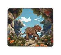 OFYGJFB Square Mouse Pad with Stitched Edges - 8.3 x 10.3 in Small Mousepad for Wireless Mouse, Hand drawn texture elephant Mouse Pads for Laptop, Gaming, Office & Home Decor