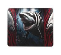 OFYGJFB Square Mouse Pad with Stitched Edges - 8.3 x 10.3 in Small Mousepad for Wireless Mouse, Shark with Zebra Skin Mouse Pads for Laptop, Gaming, Office & Home Decor