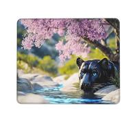 OFYGJFB Square Mouse Pad with Stitched Edges - 8.3 x 10.3 in Small Mousepad for Wireless Mouse, The leopard next to the lilac flower Mouse Pads for Laptop, Gaming, Office & Home Decor