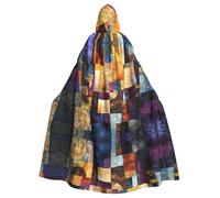 OFYGJFB Unique Customized Black Hoodie Poncho - Perfect for Halloween, Cosplay, and Themed Parties - Unisex Medieval Cloak with Hood VividPatchworkArt