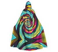 OFYGJFB Unique Customized Black Hoodie Poncho - Perfect for Halloween, Cosplay, and Themed Parties - Unisex Medieval Cloak with Hood Vortex Color Spin