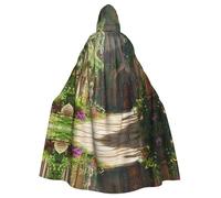 OFYGJFB Unique Customized Black Hoodie Poncho - Perfect for Halloween, Cosplay, and Themed Parties - Unisex Medieval Cloak with Hood Secret Garden