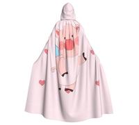 OFYGJFB Unique Customized Black Hoodie Poncho - Perfect for Halloween, Cosplay, and Themed Parties - Unisex Medieval Cloak with Hood Winged Piglet Dream