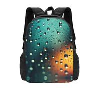 OFYGJFB Water Resistant Backpack Raindrops in the sky 15.6 Inch Laptop Bag | 600d Oxford Polyester Daypack, Splash Proof, Padded Sleeve Fits 15.6 Inch Laptop, Travel Work Gym, Holiday Gift
