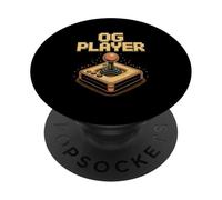 OG Player Retro Arcade Joystick Old School Gamer PopSockets Adhesive PopGrip
