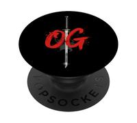 OG Sword Graphic Bold White Brush Style Design PopSockets Adhesive PopGrip