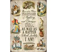 og There Is A Place Like No Place On Earth Alice In Wonderland Collage Large Metal Sign