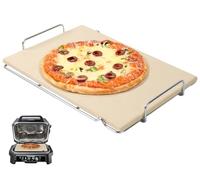 OG900 Pizza Stone with Rack for Ninja Woodfire OG800/OG900 Series XL Grill Accessories, Rectangle Baking Stone for Ninja OG850 OG951 OG952 Pro Connect XL Grills, Pizza Accessories for Pizza Oven
