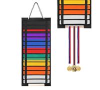 OGA 15 Belts Karate Belt Display Rack, Taekwondo Belt Display Holder with Bamboo Medal Rack, Jiu Jitsu Belt Hanging Holder, Felt Martial Arts Belts Organizer for Taekwondo, Karate, BJJ Learners