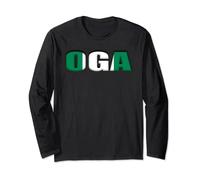 Oga, Nigeria Slogan, Nigerian, Naija, Nigeria Flag Long Sleeve T-Shirt