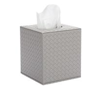 OGANAZI Leather Tissue Box Holder Square Tissue Box Cover with Magnetic Bottom Decorative Tissue Storage Organizer Tissue Paper Box Napkin Holder Dispenser for Home Office Restaurant Car, Grey