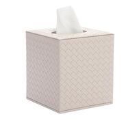 OGANAZI Leather Tissue Box Holder Square Tissue Box Cover with Magnetic Bottom Decorative Tissue Storage Organizer Tissue Paper Box Napkin Holder Dispenser for Home Office Restaurant Car, Griege