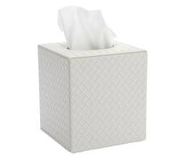 OGANAZI Leather Tissue Box Holder Square Tissue Box Cover with Magnetic Bottom Decorative Tissue Storage Organizer Tissue Paper Box Napkin Holder Dispenser for Home Office Restaurant Car, White