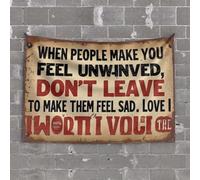 OGBD Bar Man Cave Decor When People Make You Feel Unwound, Don'T Leave To Make Them Feel Sad Tapestry Hanging Wall Decor Funny Bar Decor(75X100CM)