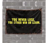OGBD Bar Man Cave Decor You Never Lose, You Either Win Or Learn. Tapestry Hanging Wall Decor Funny Bar Decor(75X100CM)