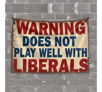 OGBD Bedroom Door Decor Warning: Does Not Play Well With Liberals. Tapestry Boys Bedroom Accessories Unique Tapestry(75X100CM)